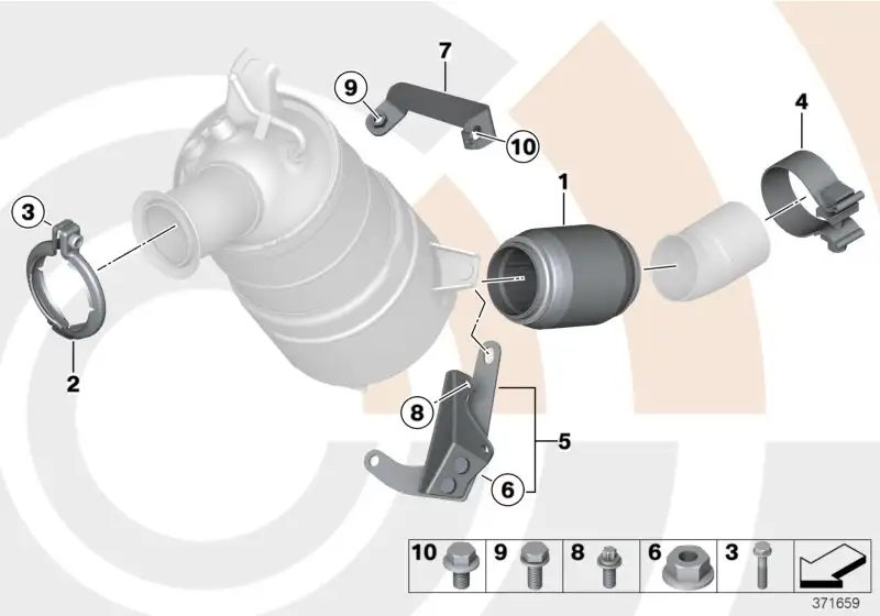 BMW Halter motornaher Katalysator E60 E61 E81 E82 E84 E87 E88 E90