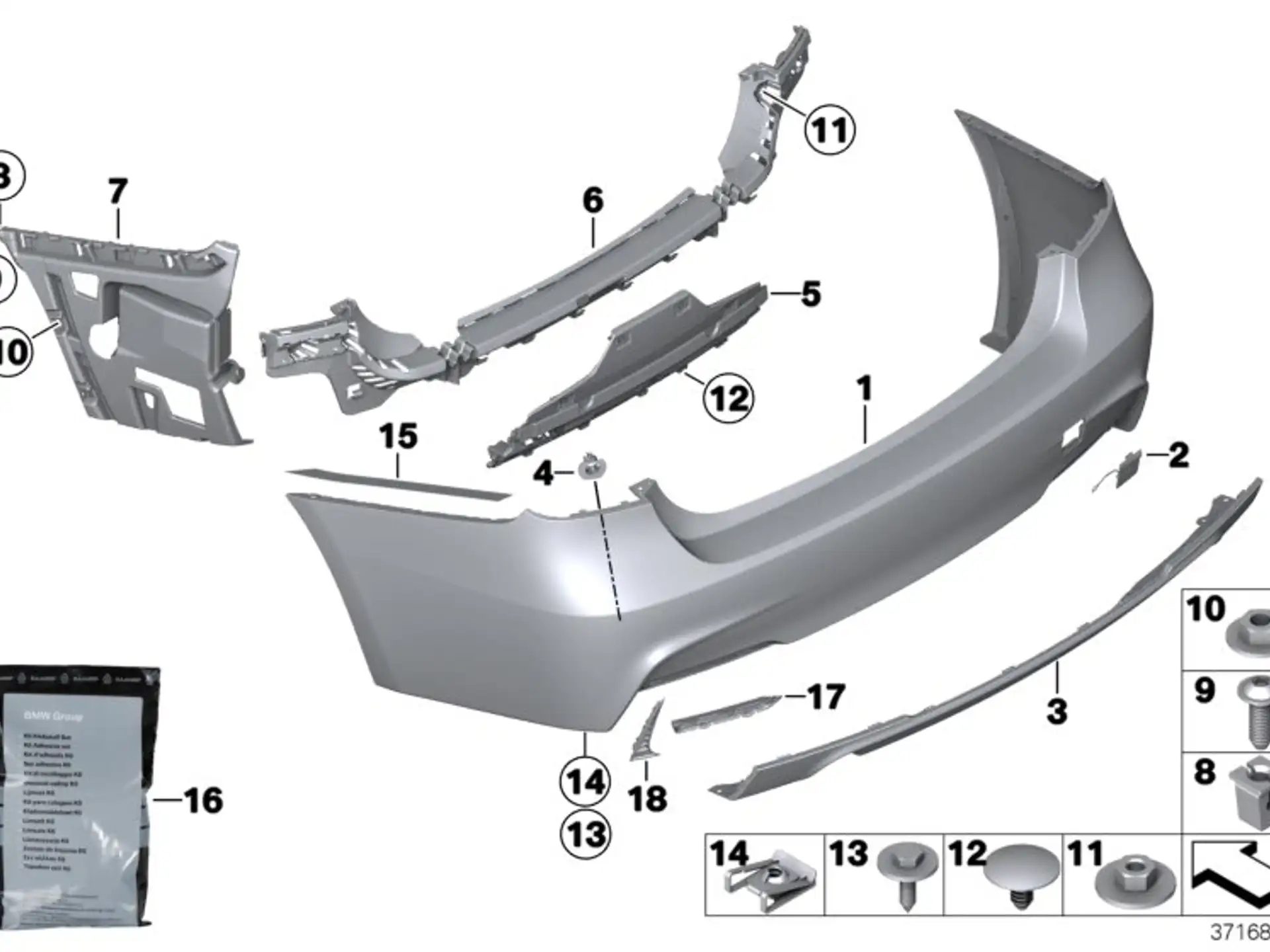 BMW Versteifung Stossfänger hinten unten F30 F31 51128054200