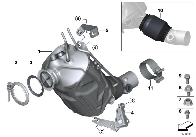 BMW RP Dieselpartikelfilter F20 F21 F22 F23 F30 F31 F32 F33 F34 F36 18308513960
