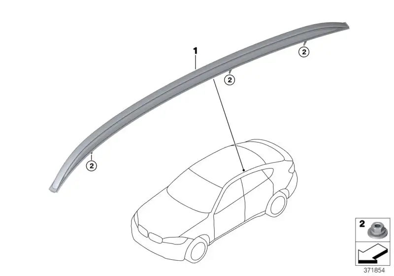 BMW Dachreling Hochglanz schwarz rechts F16 F86 51137342198 - X6