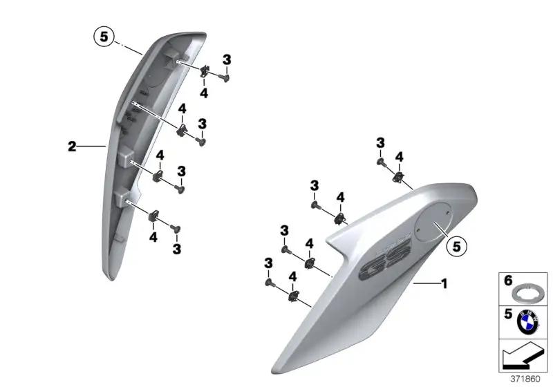 BMW Kühlerblende rechts K50 46638533678
