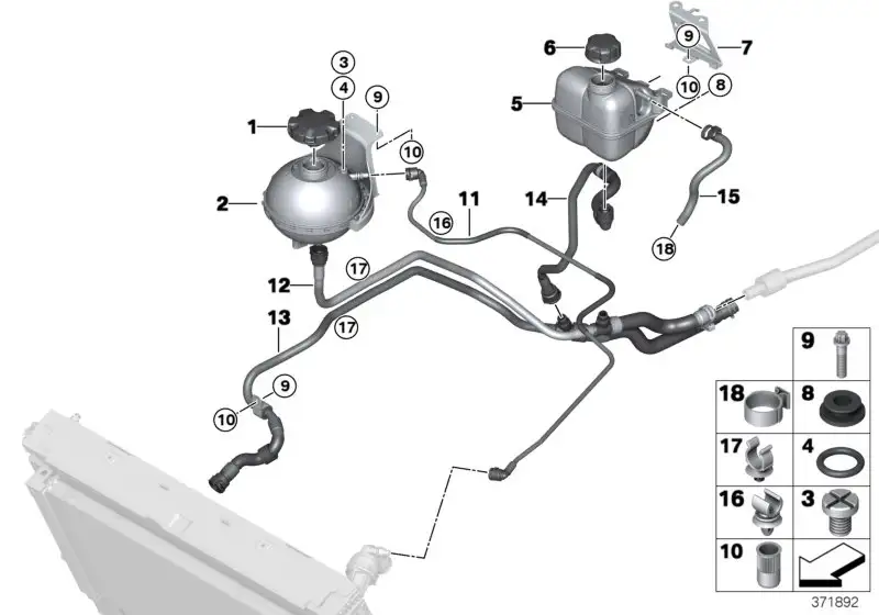 BMW Ausgleichsbehälter I12 I15 R55 R56 R57 R58 R59 R60 R61 171375
