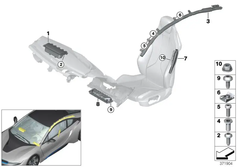BMW Kopfairbag links I12 72127314023