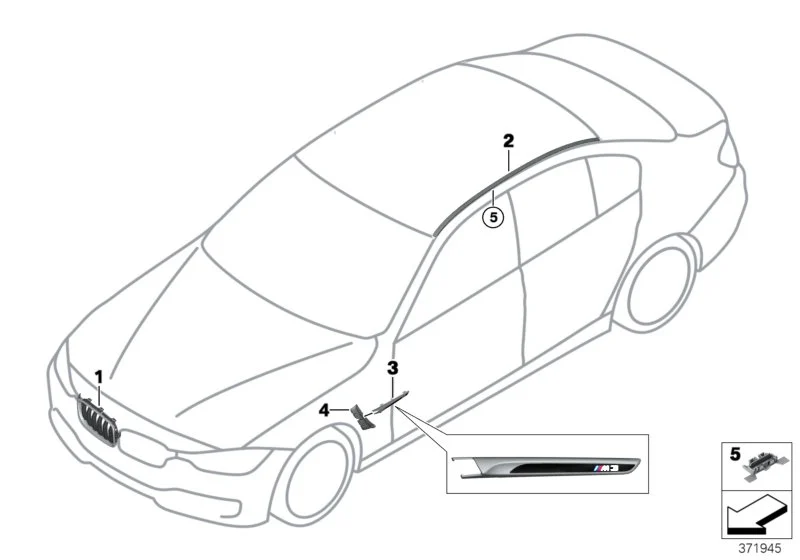 BMW Ziergitter Front links F80 51138056411