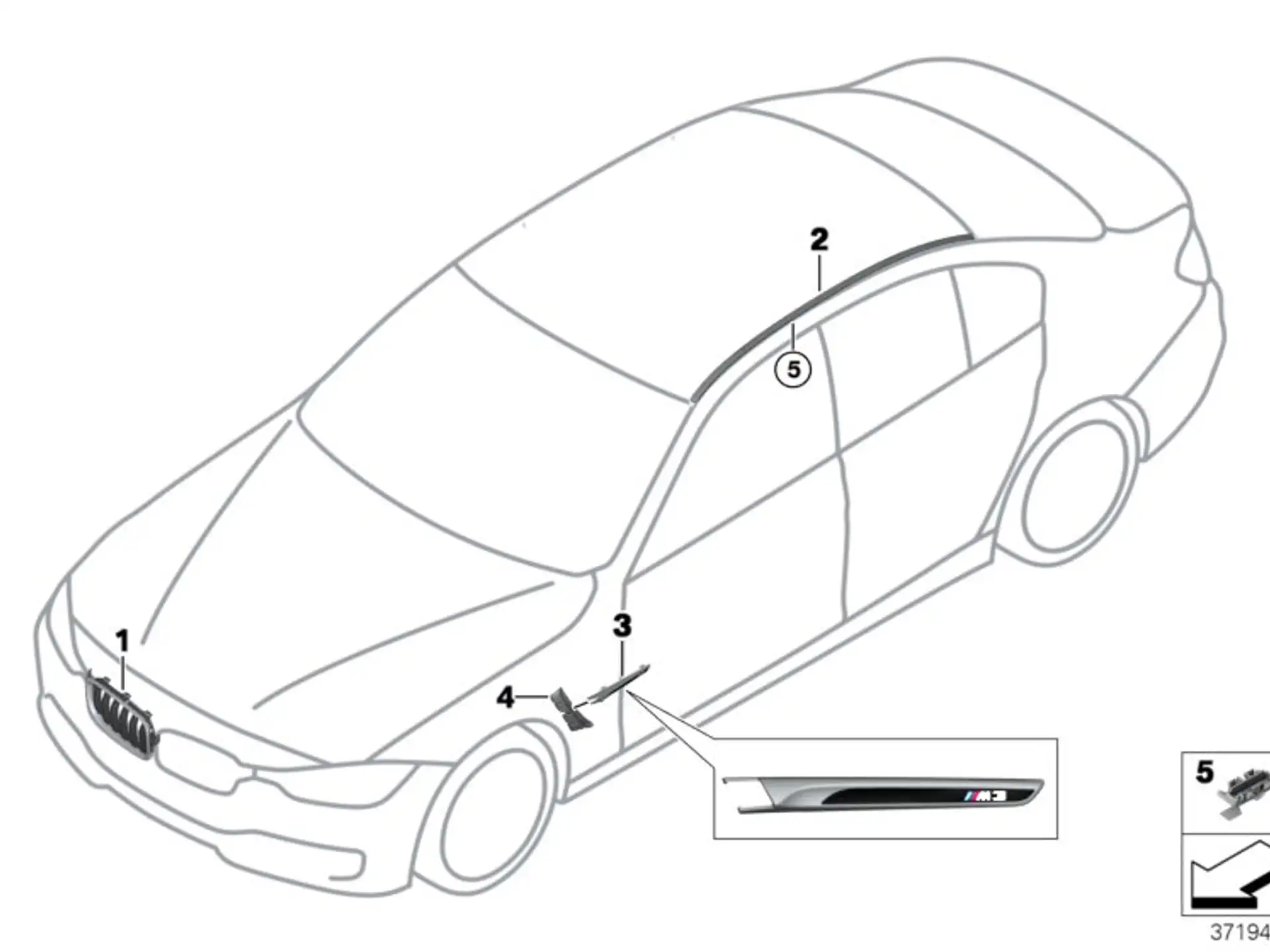 BMW Ziergitter Front links F80 51138056411
