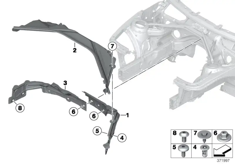 BMW Trennwand Aggregateraum oben F80 F82 F83 F87N 51758061866 - 2