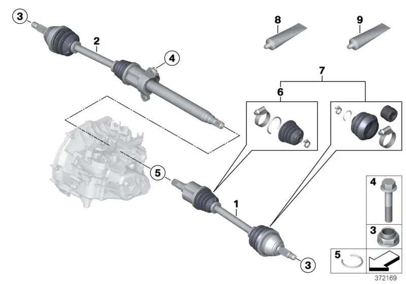 BMW Abtriebswelle rechts 31609806476 - Bildposition 02