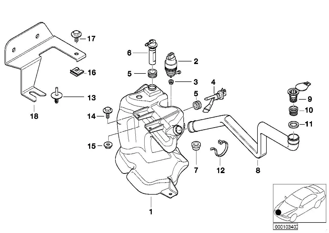 BMW Flüssigkeitsbehälter E36 61662228390 - Z3 E36