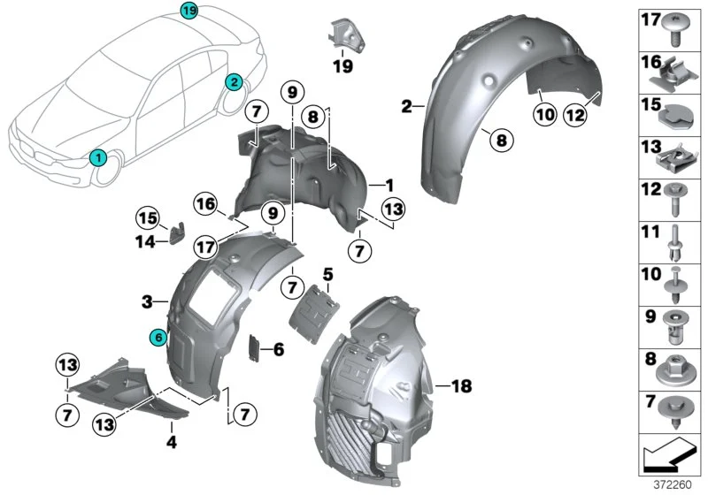 BMW Abdeckung unten rechts F30 F31 51718055020