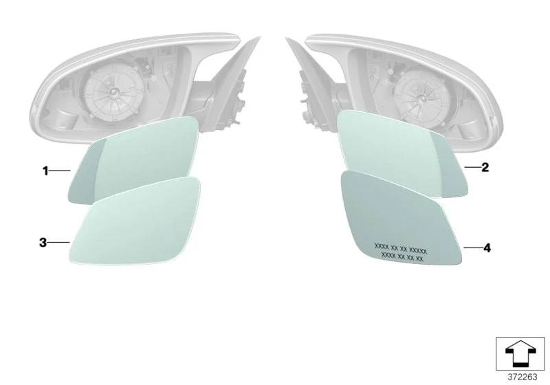 BMW Spiegelglas beheizt Weitwinkel rechts F30 F31 F32 F33 F80 F82 F83 F87 F87N 51168059566