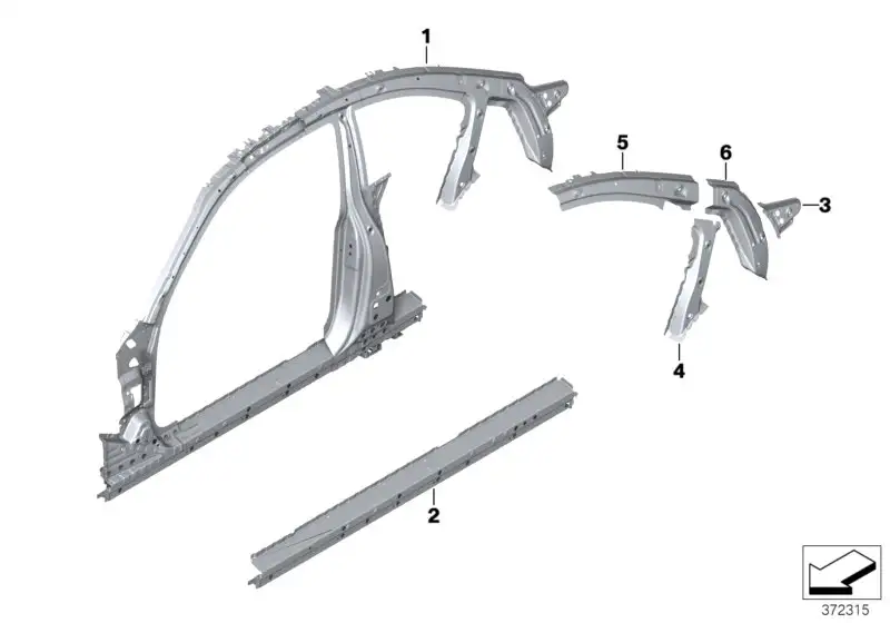 BMW Seitenrahmen Mitte links F22 F87 F87N 41007342105 - Bildposit