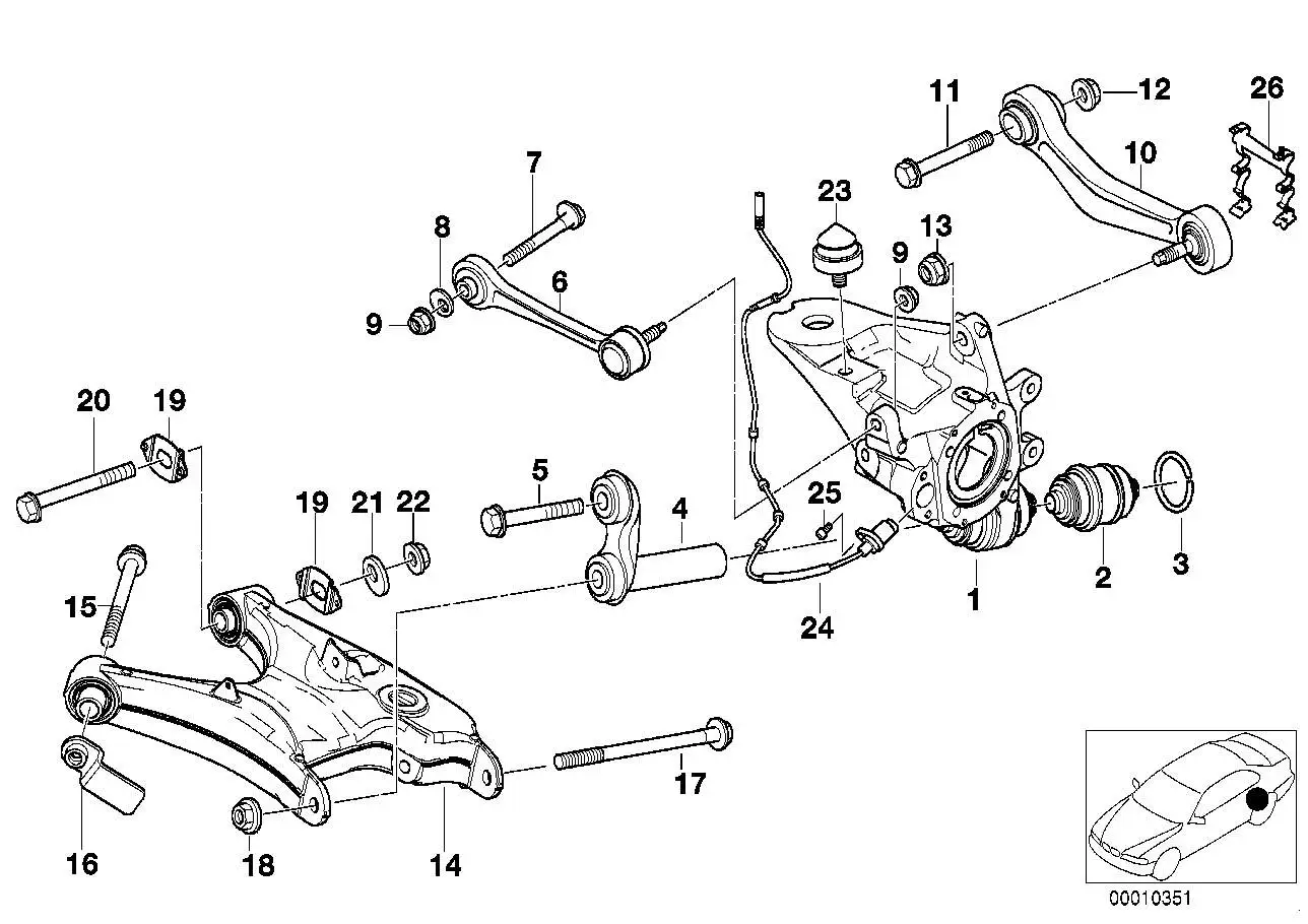 BMW Halter Impulsgeber ABS links E39 E60 E63 E64 E65 E66 33181182