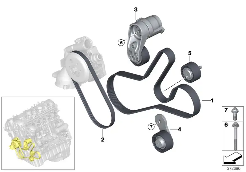 BMW Riemenspanner mechanisch F80 F82 F83 F87N 11288088632 - 2er F