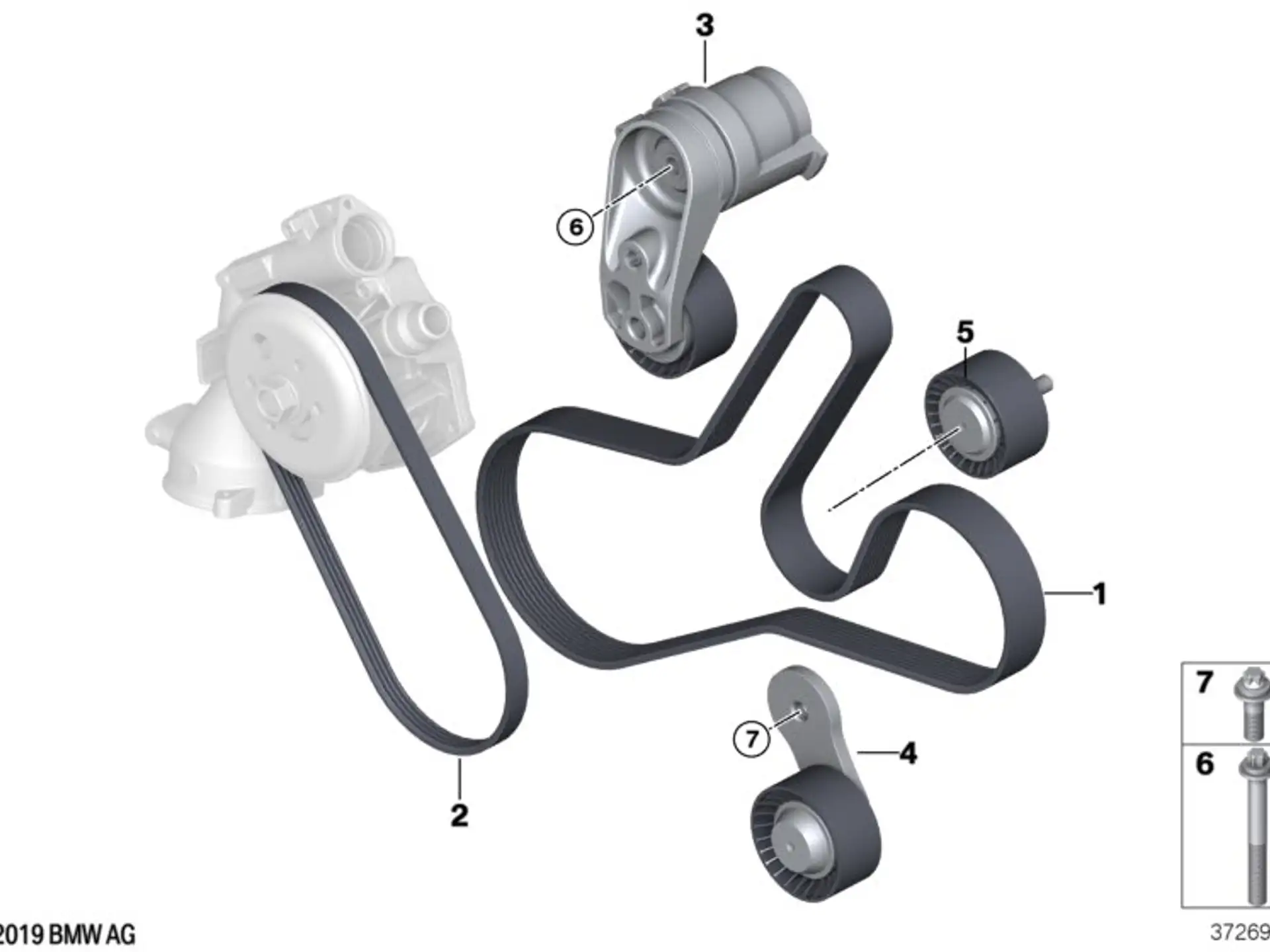 BMW Umlenkrolle F80 F82 F83 F87 F87N F97 F98 11287589361