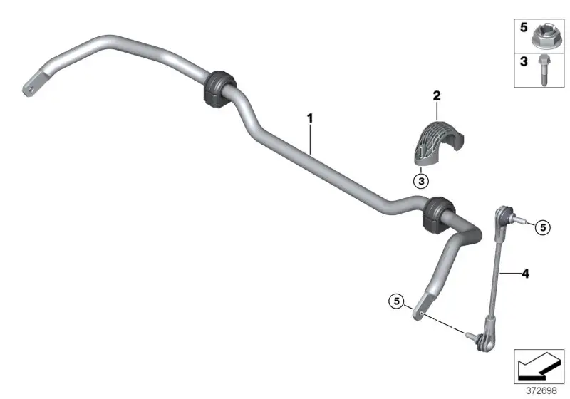 BMW Stabilisator mit Gummilager vorn 31306853913 - Bildposition 0