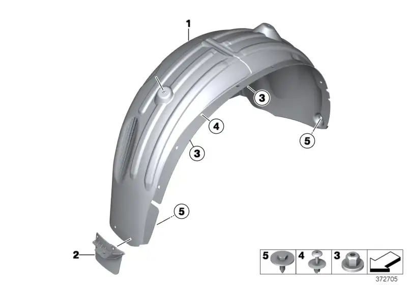 BMW Abdeckung Radhaus hinten rechts F25 F26 51717213650 - X3 F25