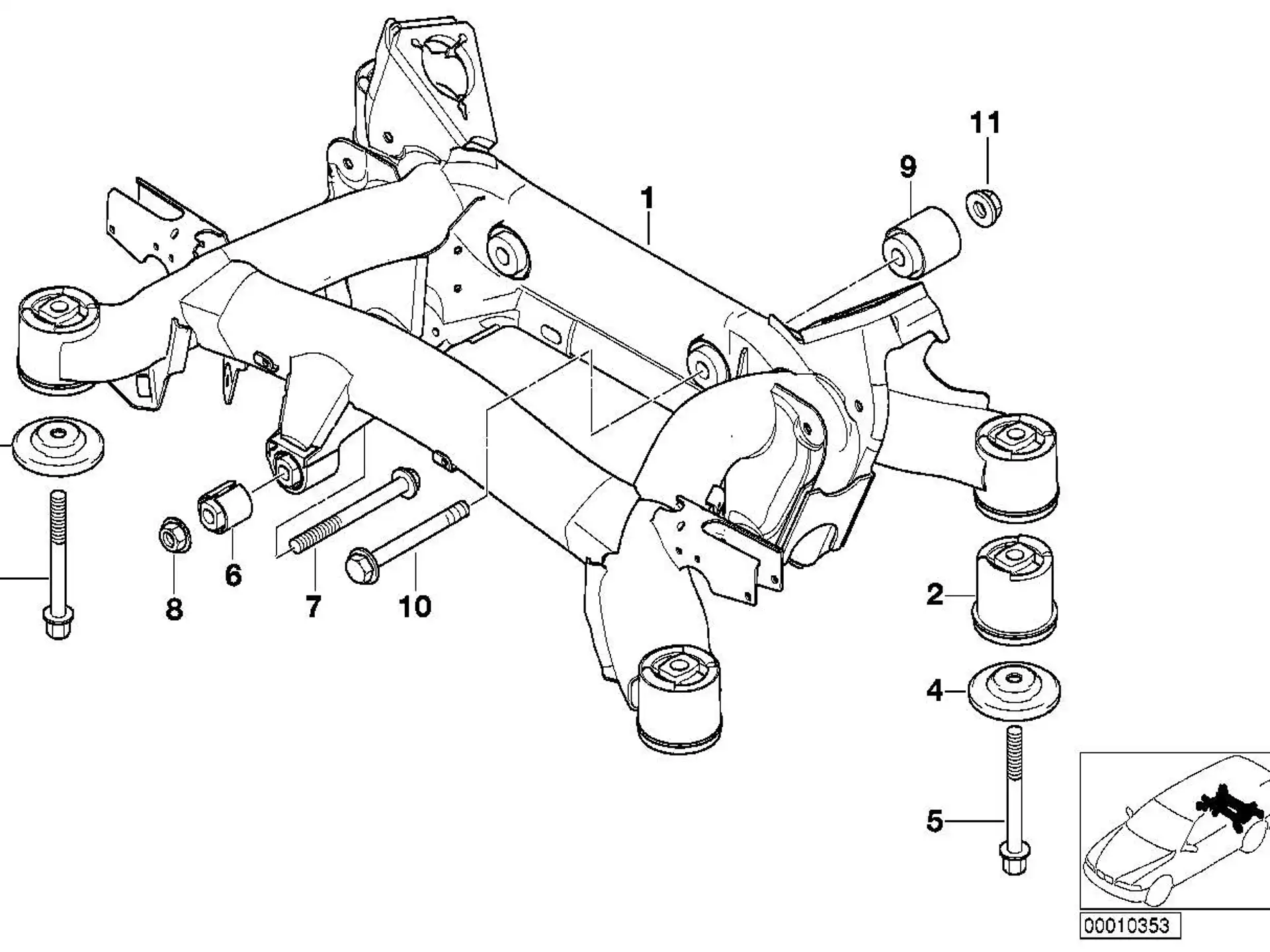 BMW Gummilager vorne E38 E39 E52 33171090389