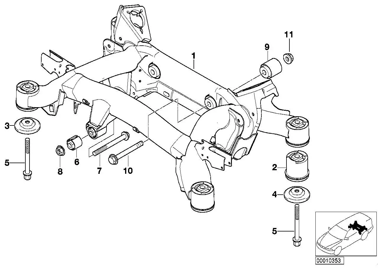 BMW Hinterachsträger E39 33311097250