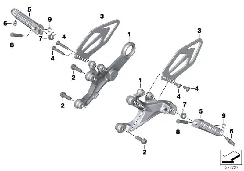 BMW Fussrastenplatte links K46 46717728307 - Bildposition 01