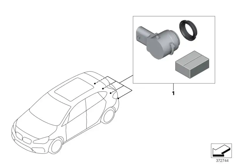 BMW Satz Aufnahme PDC-Sensor hinten F45 51127407703