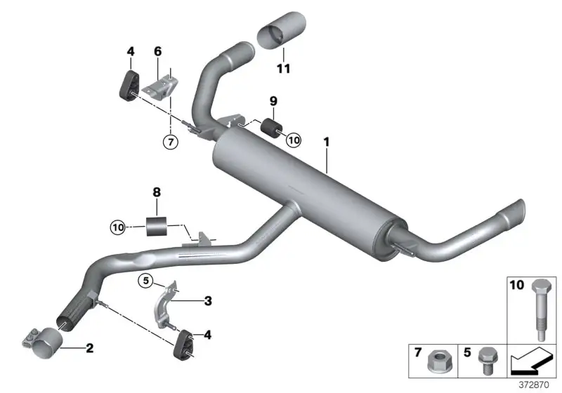 BMW Endrohrblende Alu-look F15 F16 18307633312 - X5 F15, X6 F16