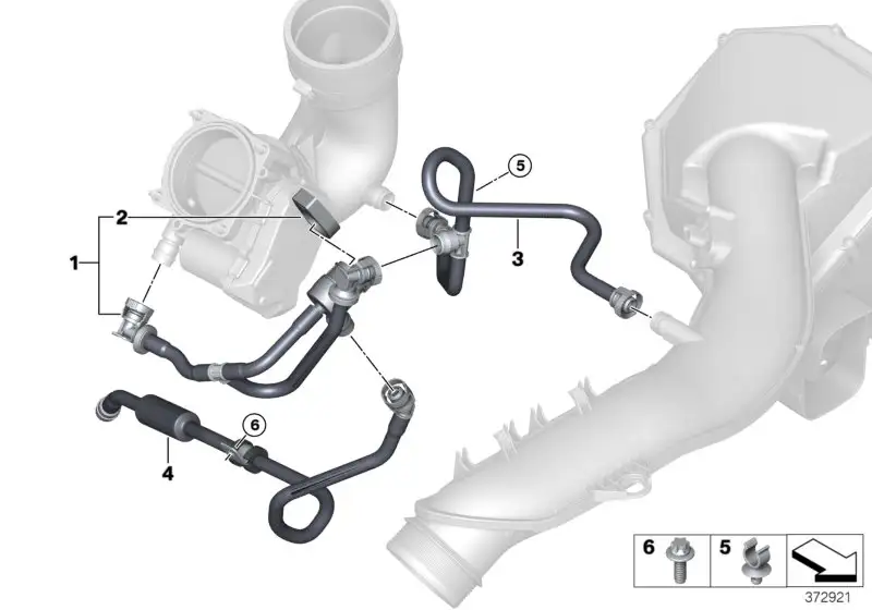 BMW Tankentlüftungsventil mit Leitung F80 F82 F83 F87N 1390784845