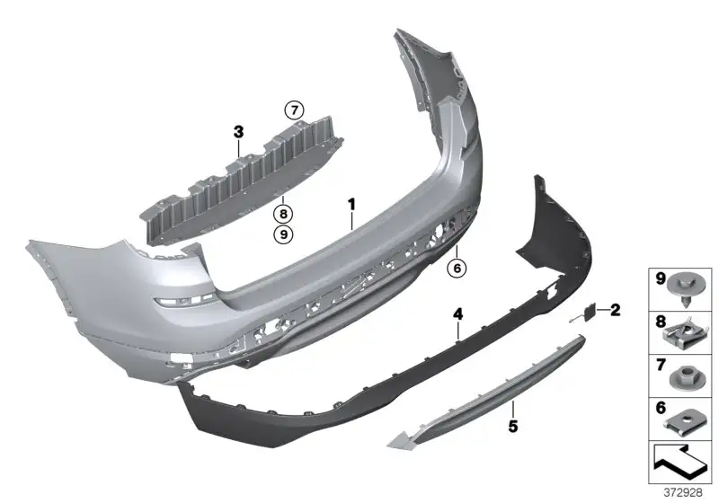 BMW Beplankung Stossfänger hinten F26 51127389890 - X4 F26