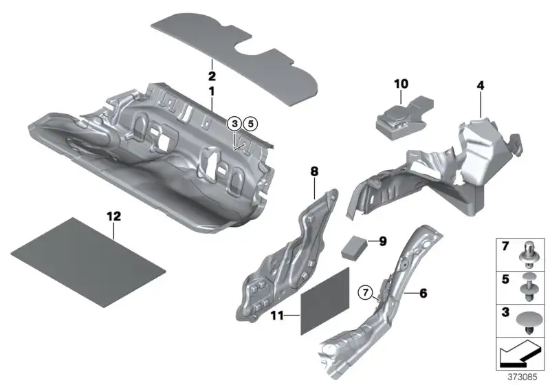 BMW Schallisolierung Tür hinten links 51487343921