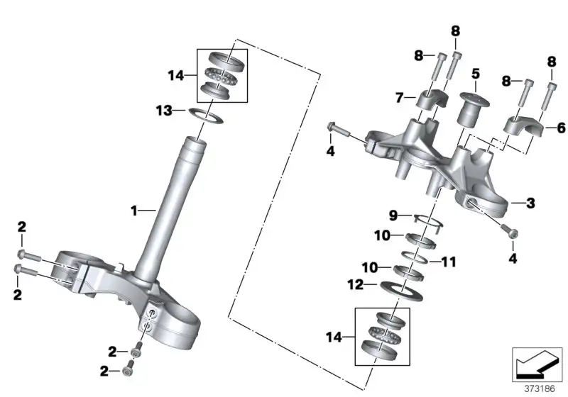BMW Gabelbrücke oben K53 K54 31428525324 - K53, K54 /