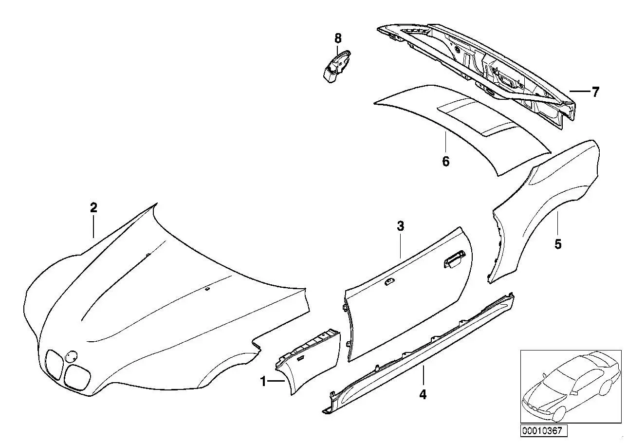 BMW Einstieg aussen links Z3 E36 - 41218398649 - Bildposition 4