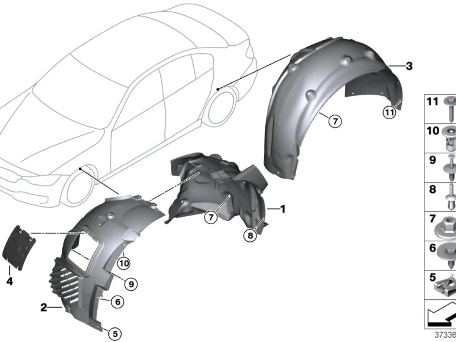 BMW Abdeckung Radhaus Vorderteil vorn links F80 F82 F83 51718054279