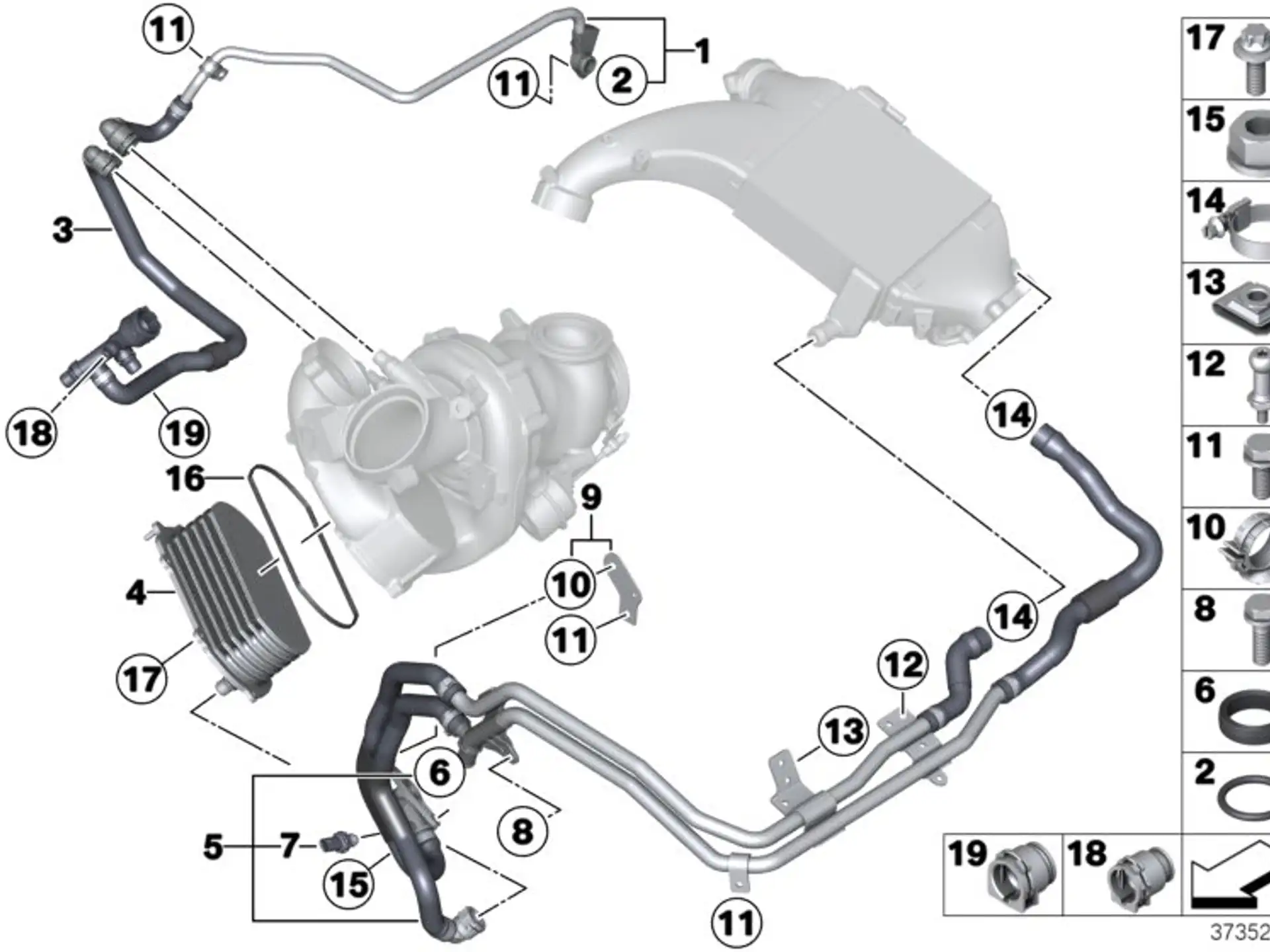BMW O-Ring E70 E71 E84 F01 F02 F06 F07 F10 F11 F12 F13 F15 F16 F20 F21 F22 F23 F25 F26 F30 F31 F32 F33 F34 F36 F39 F44 F45 F46 F48 G01 G02 G05 G06 G07 G11 G12 G14 G15 G16 G20 G21 G30 G31 G32 F54 F55 F56 F57 F60 R55 R56 R57 R58 R59 R60 R61 11537808102