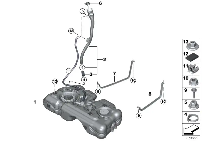 BMW Kraftstofftank Kunststoff F39 F46 F48 F60 16117453430 - 2er F