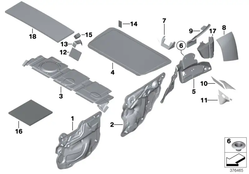 BMW Schallisolierung Tür vorne links R60 51489810949