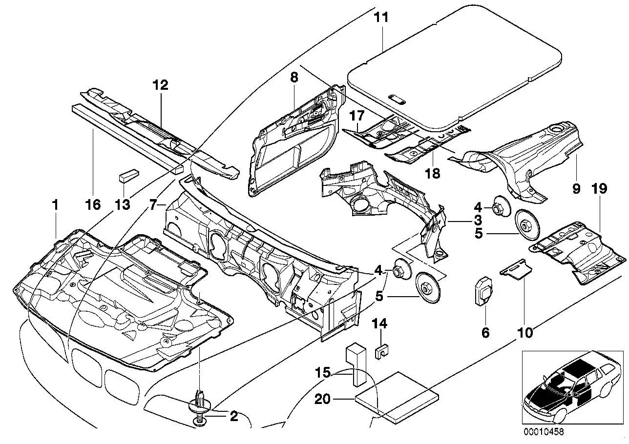 BMW Versteifung Dach E39 51488171321 - Bildposition 11