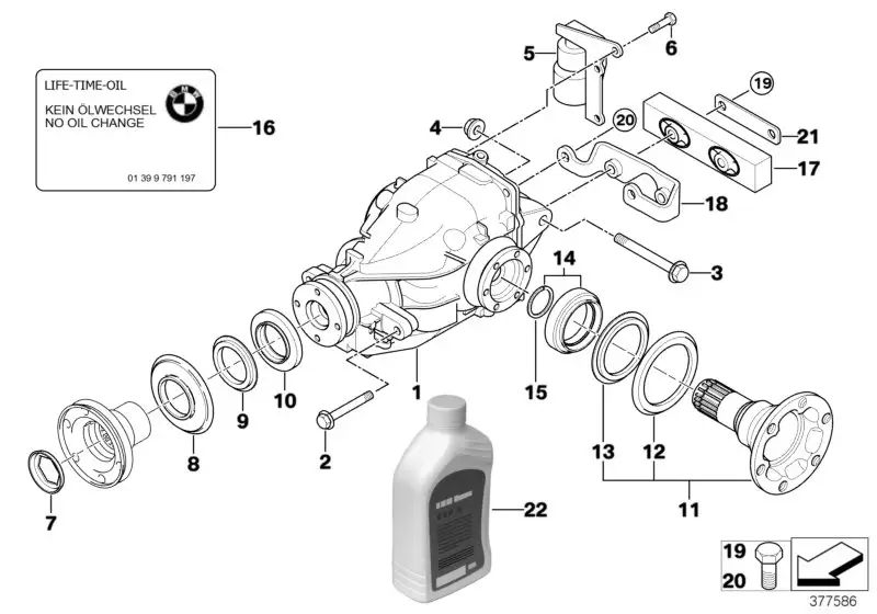BMW Hinterachsgetriebe E46 33107518807 - 3er E46 Cabrio - Compact