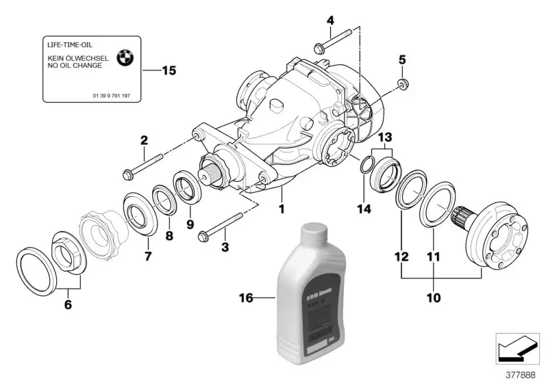 BMW Hinterachsgetriebe E82 E88 E90 E91 E92 33107591014 - 1er, 3er