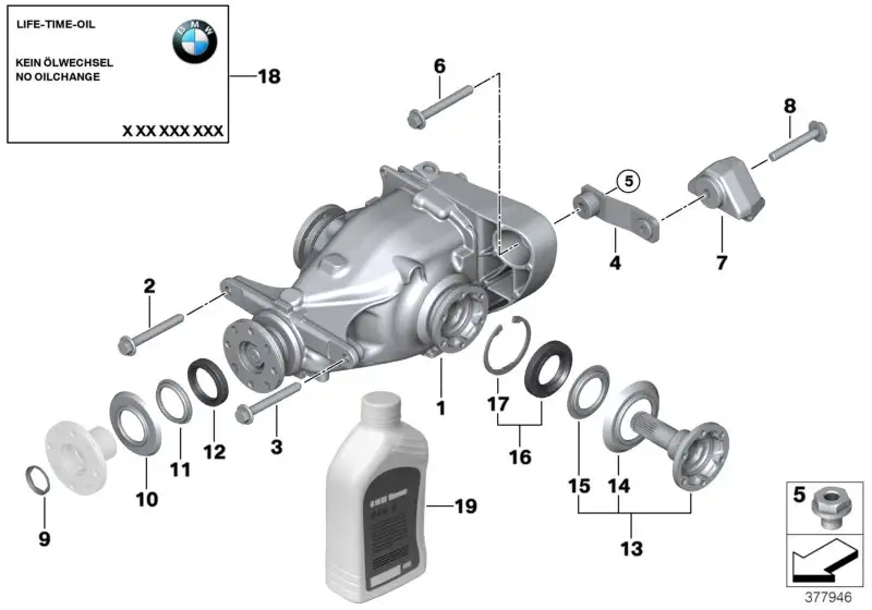BMW Hinterachsgetriebe E84 E88 E90 E91 E92 E93 33107591022 - 1er,