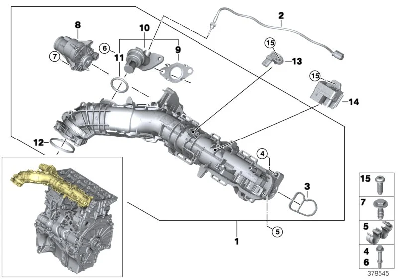 BMW Rohrleitung F10 F11 F15 F20 F21 F22 F23 F25 F26 F30 F31 F32 F33 F34 F36 G01 G02 G11 G12 G30 G31 11618573872