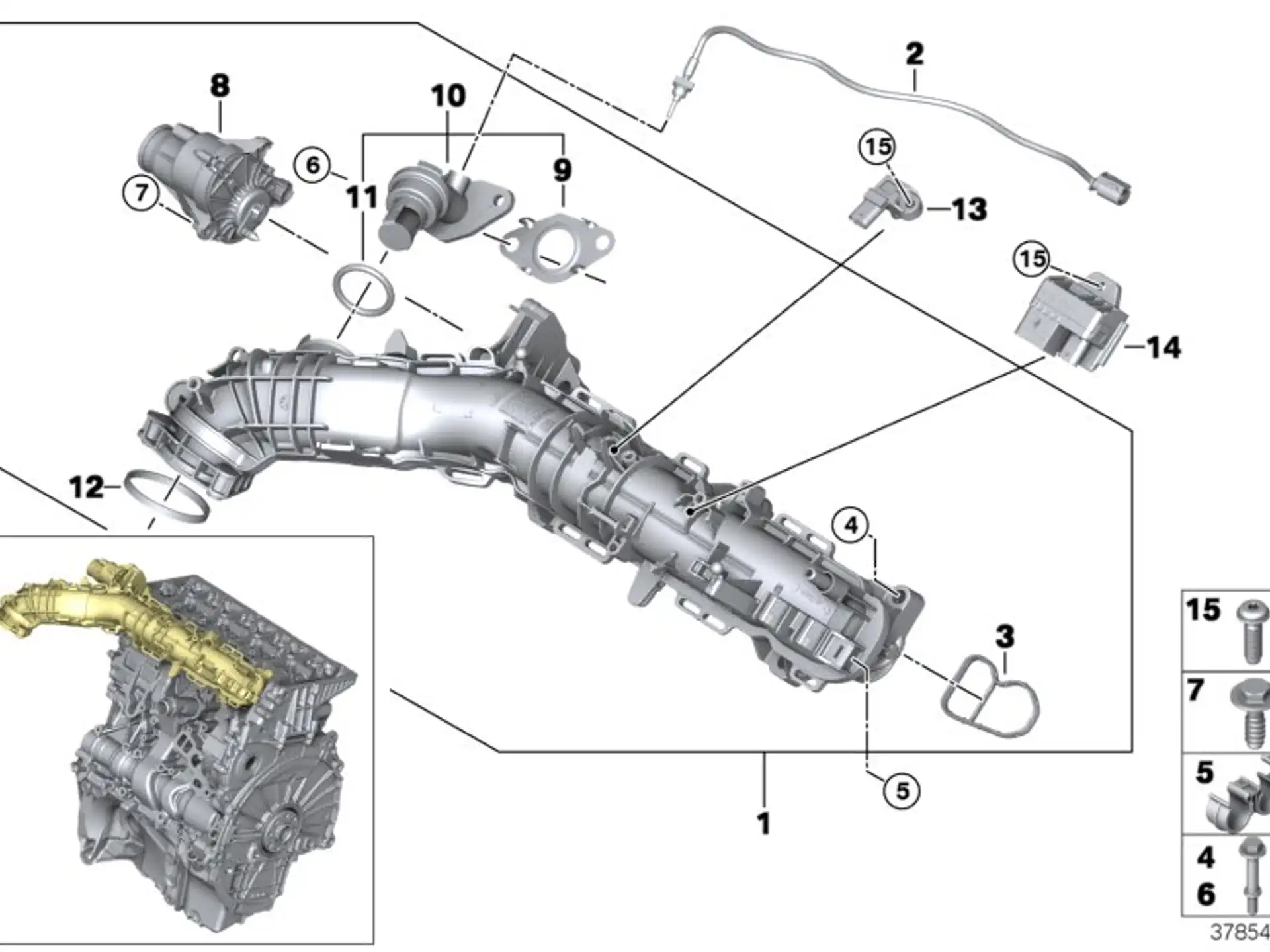 BMW Rohrleitung F10 F11 F15 F20 F21 F22 F23 F25 F26 F30 F31 F32 F33 F34 F36 G01 G02 G11 G12 G30 G31 11618573872