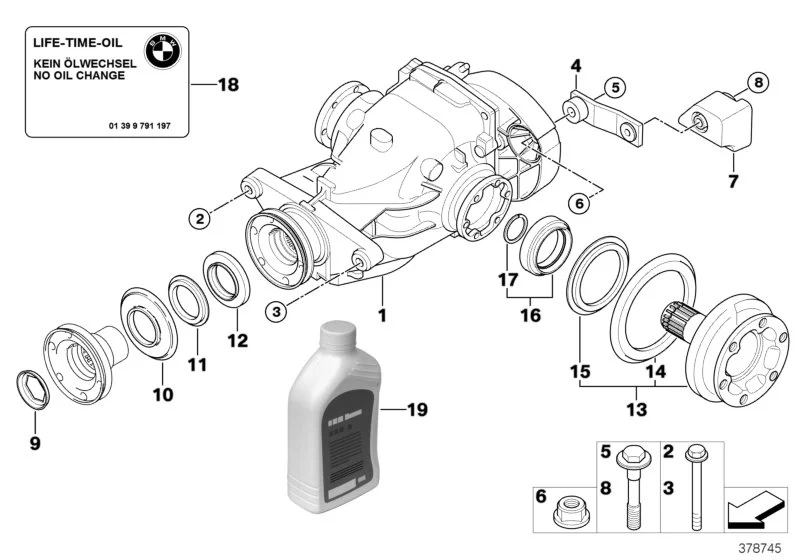 BMW Sechskantschraube mit Scheibe E83 E85 E86 E87 E90 E91 E92 33326769647