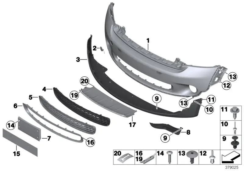 BMW Staulippe vorn links R60 R61 51119802643 - MINI R60, MINI R61
