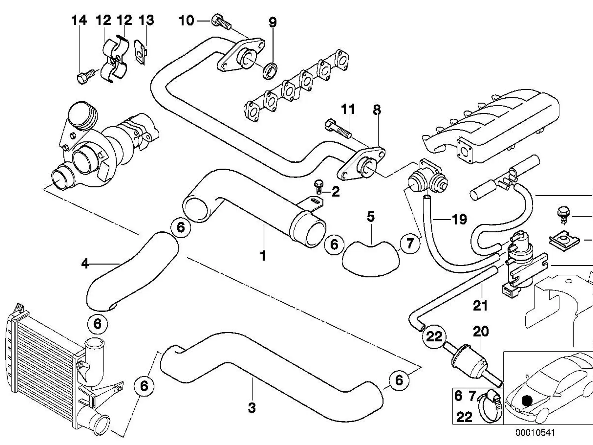 BMW Schlauchschelle E12 E21 E23 E24 E28 E30 E31 E32 E34 E36 E38 E39 E60 E61 E63 E64 E82 E88 E89 E90 E91 E92 E93 I01 R55 R56 R57 R58 R59 R60 R61 07129952125