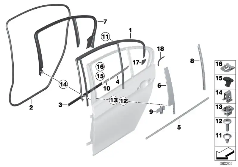 BMW Satz Schablone Tür hinten 01292317853