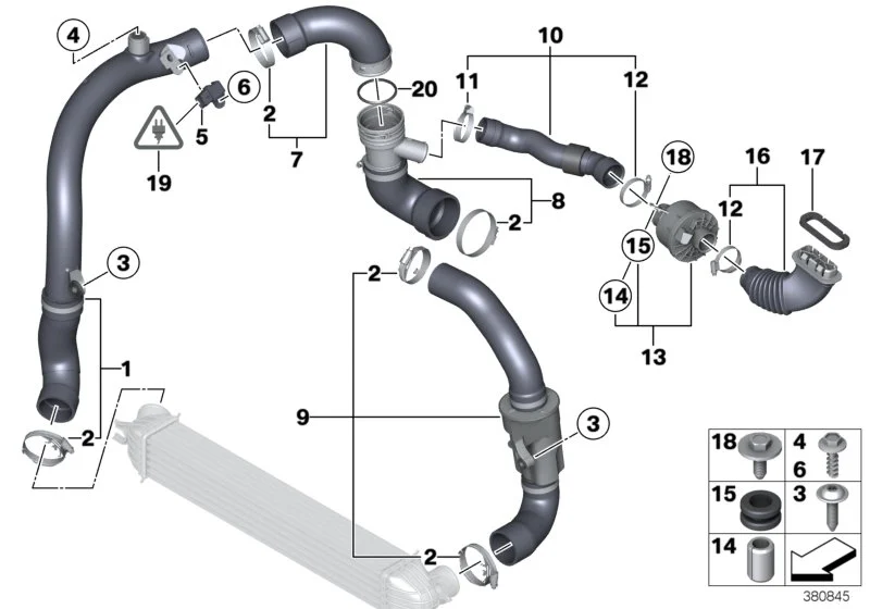 BMW Sensor Temperatur/Ladedruck R55 R56 R57 R58 R59 R60 R61 13627633663