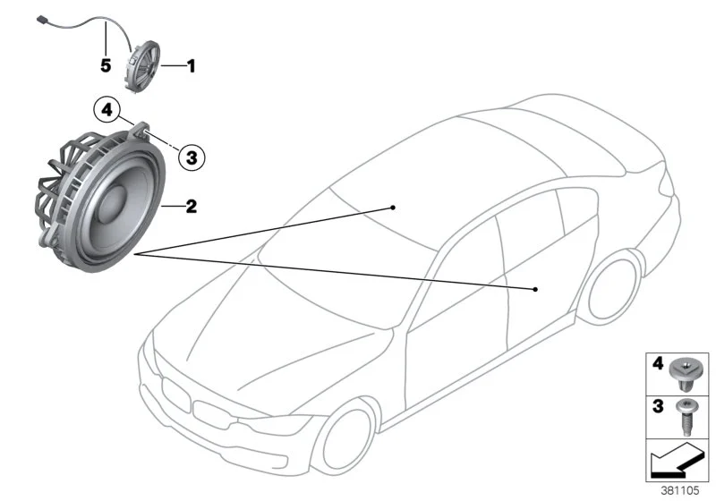BMW Mitteltonlautsprecher Hifi System F30 F31 F32 F33 F34 F36 F80 F82 F83 65139264944