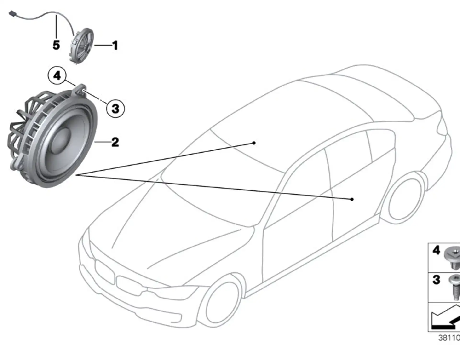 BMW Mitteltonlautsprecher Hifi System F30 F31 F32 F33 F34 F36 F80 F82 F83 65139264944