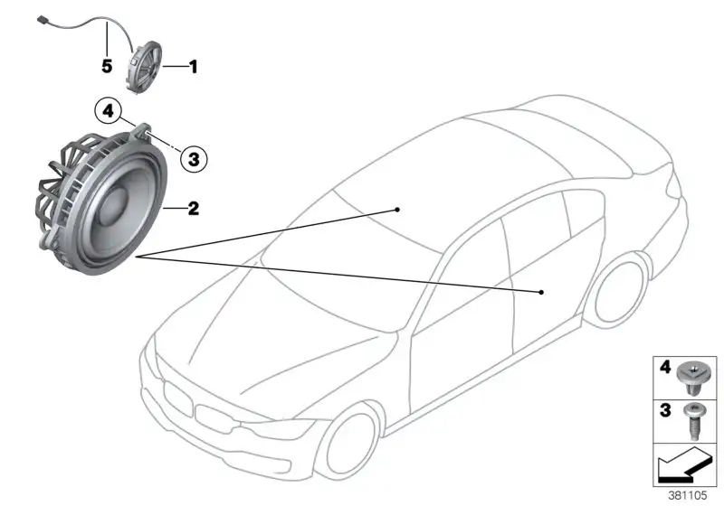 BMW Mitteltonlautsprecher Hifi System F30 F31 F32 F33 F34 F36 F80