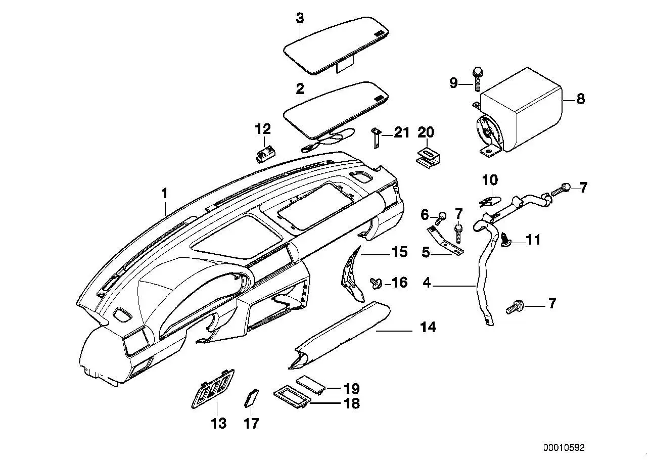 BMW Verkleidung Instrumententafel E36 51458186073