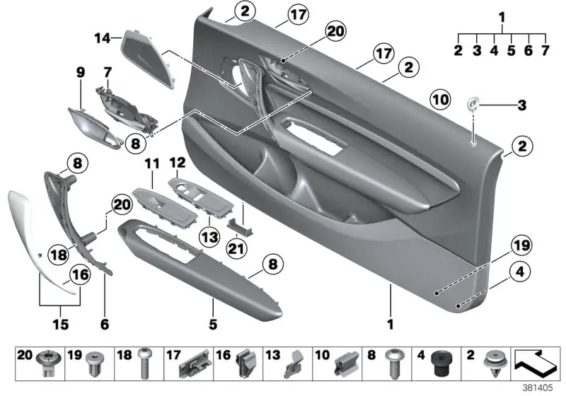 BMW Türverkleidung Leder vorn rechts F23 51419490026
